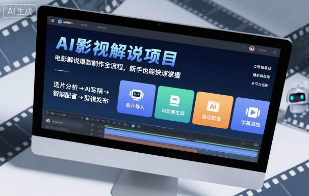 AI影视解说项目，电影解说爆款制作全流程，新手也能快速掌握-鑫梵淘
