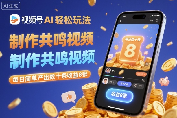 视频号AI轻松玩法，制作共鸣视频，每日简单产出数十条收益8张-鑫梵淘