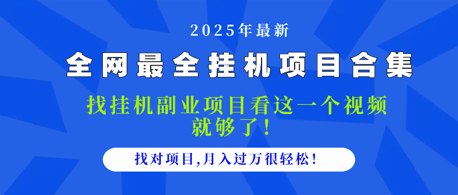 2025最全挂机项目合集 找项目看这一个视频就够了，做对项目月入过万很...-鑫梵淘