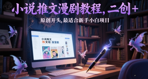 小说推文漫剧教程，二创+原创开头，最适合新手小白项目-鑫梵淘