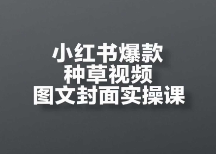 小红书爆款种草视频图文封面实操课，​开店、选品、引流、变现全流程-鑫梵淘