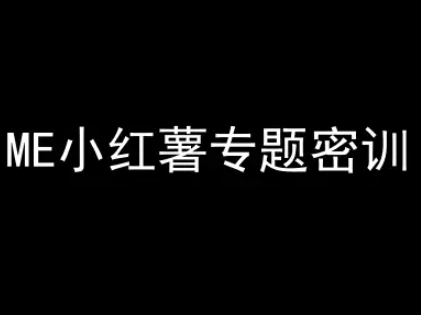 ME小红薯专题密训-小红书电商教程-鑫梵淘