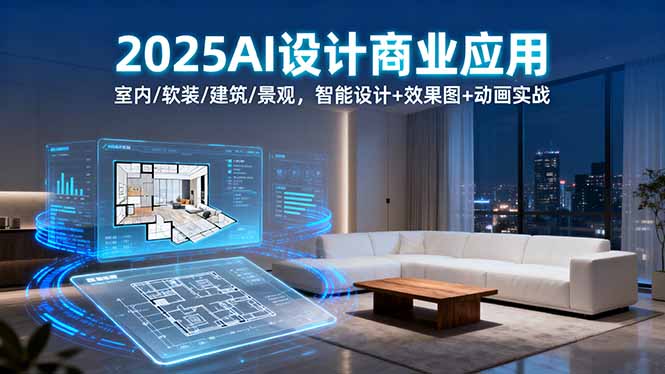 2025AI设计商业应用：室内/软装/建筑/景观，智能设计+效果图+动画实战-鑫梵淘