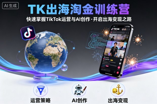 TK出海淘金训练营，助你快速掌握TikTok运营与AI创作，开启出海变现之路-鑫梵淘
