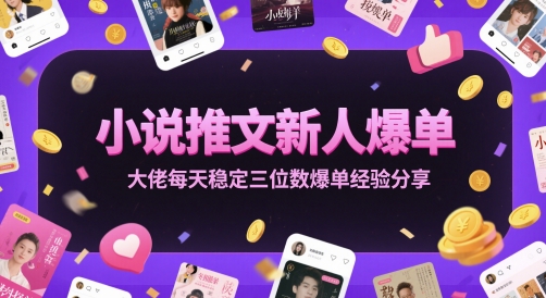 小说推文新人爆单大佬每天稳定三位数爆单经验分享-鑫梵淘