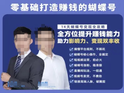 蝴蝶号专栏-视频号运营教程，零基础打造挣钱的蝴蝶号，14天蝴蝶号变现全攻略-鑫梵淘