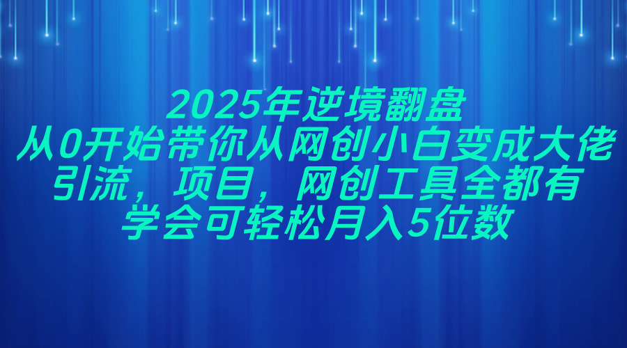 2025年逆境翻盘，从0开始带你从网创小白变成大佬，引流，项目，网创工...-鑫梵淘