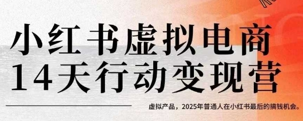 小红书虚拟电商14天变现训练营，虚拟产品，2025年普通人在小红书最后的搞钱机会(更新)-鑫梵淘