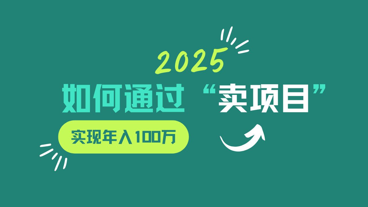 2025年如何通过“卖项目”实现年入100w-鑫梵淘