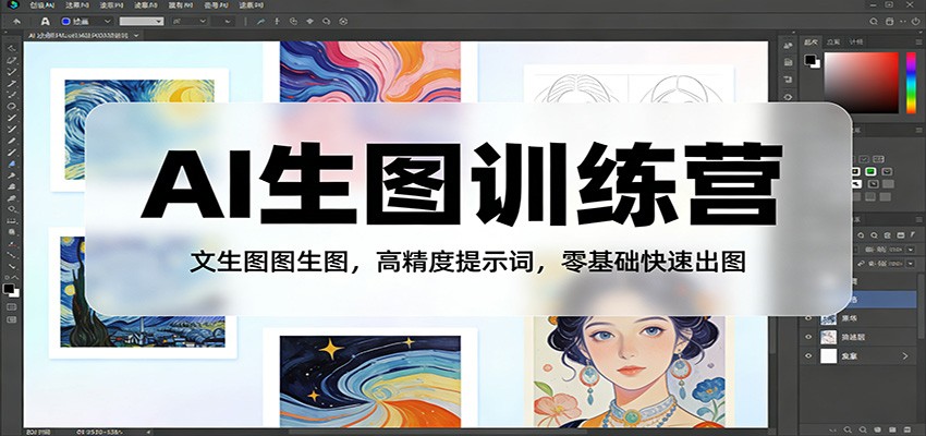 AI生图训练营：文生图图生图，高精度提示词，零基础快速出图-鑫梵淘