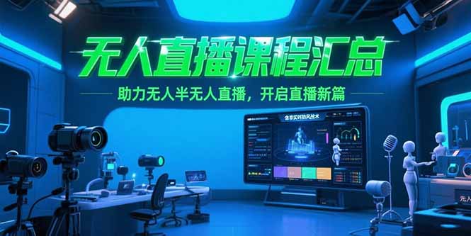 无人直播课程汇总，含非实时防风技术，助力无人半无人直播，开启直播新篇-鑫梵淘