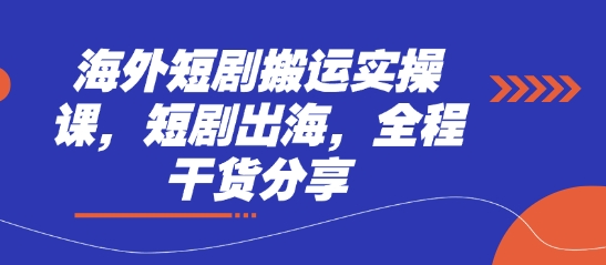海外短剧搬运实操课，短剧出海，全程干货分享-鑫梵淘