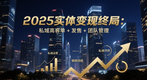 2025实体变现终局：私域高客单+发售+团队管理-鑫梵淘