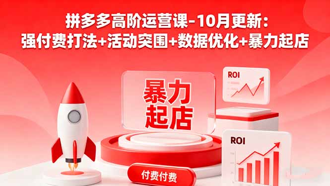 拼多多高阶运营课-10月更新：强付费打法+活动突围+数据优化+暴力起店-鑫梵淘