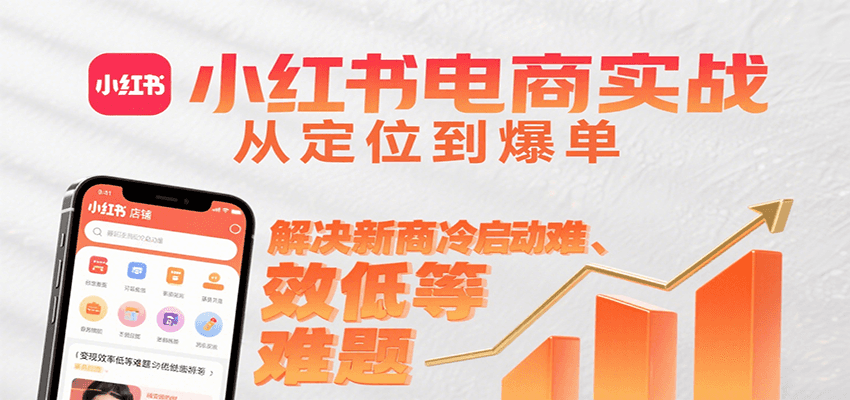 小红书电商实战，从定位到爆单解决新商冷启动难、变现效率低等难题-鑫梵淘