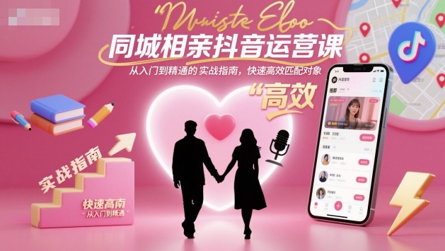 同城相亲抖音运营课，从入门到精通的实战指南，快速高效匹配对象-鑫梵淘