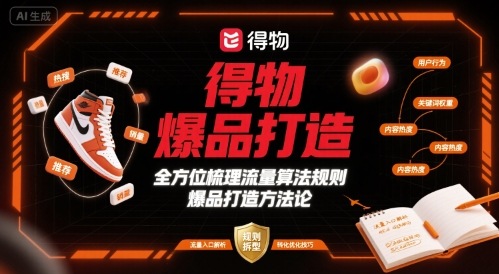 得物爆品打造，全方位梳理得物流量算法规则爆品打造规则-鑫梵淘