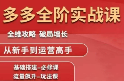大炮·拼多多全阶实战课程(更新10月)-鑫梵淘