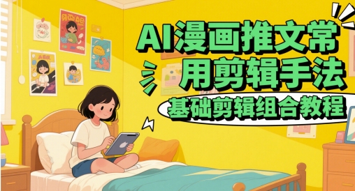 AI漫画推文常用剪辑手法，基础剪辑组合教程-鑫梵淘