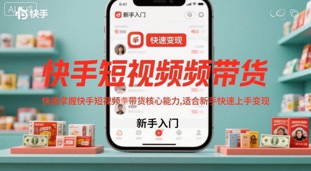 快手短视频带货，快速掌握快手短视频带货核心能力，适合新手快速上手变现-鑫梵淘