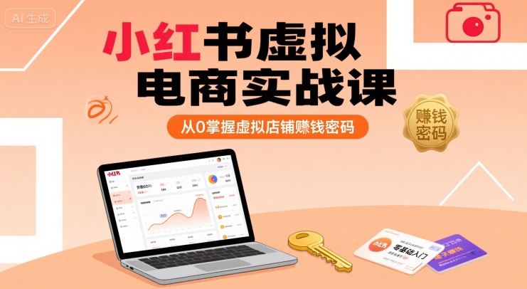 小红书虚拟电商实战课，从0掌握虚拟店铺賺钱密码-鑫梵淘