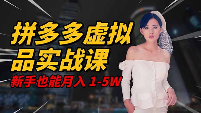 2025 拼多多虚拟品系统实战课，轻资产项目，可矩阵开工作室，新手也能...-鑫梵淘