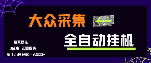 大众采集全自动玩法，新手小白轻松一天5张+，操作简单零成本【揭秘】-鑫梵淘