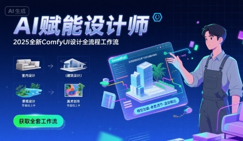 AI赋能设计师， 2025全新comfyui设计全流程工作流 ，室内-建筑-景观-美术，零基础直接上手-鑫梵淘
