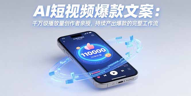 AI短视频爆款文案：千万级播放量创作者亲授，持续产出爆款的完整工作流-鑫梵淘