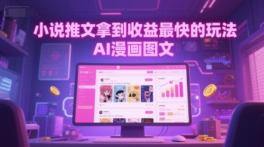 小说推文拿到收益最快的玩法，AI漫画图文-鑫梵淘