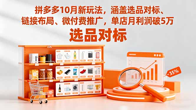拼多多10月新玩法，涵盖选品对标、链接布局、微付费推广，单店月利润破5万-鑫梵淘