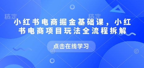 小红书电商掘金课，小红书电商项目玩法全流程拆解(更新5月)-鑫梵淘