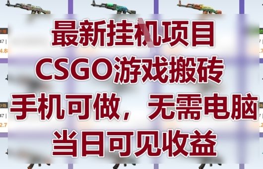 最新挂G项目，CSGO游戏搬砖，手机可做，无需电脑，当日见收益【揭秘】-鑫梵淘