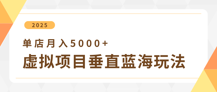 4月虚拟项目垂直玩法，冷门爆品+垂直蓝海，单店月入5000+-鑫梵淘