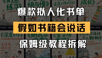 最新爆款拟人化书单玩法，假如书籍会说话，保姆级教程-鑫梵淘
