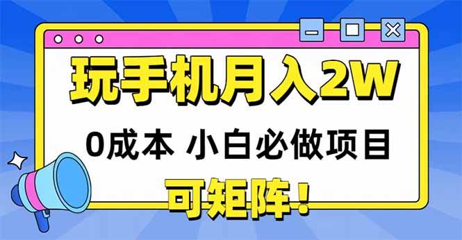 （14879期）玩玩手机月入20000+，0成本小白必做项目，可矩阵-鑫梵淘