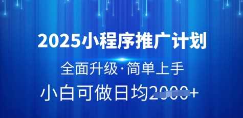 2025小程序推广计划，全面升级，简单上手，日均多张【揭秘】-鑫梵淘