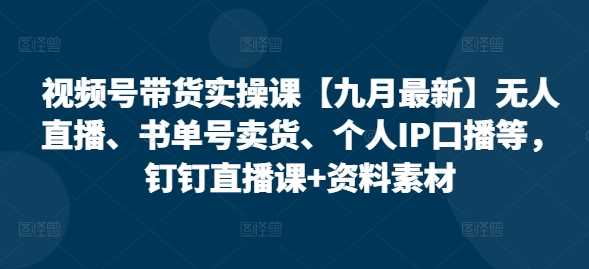 视频号带货实操课【25年3月最新】无人直播、书单号卖货、个人IP口播等，钉钉直播课+资料素材-鑫梵淘