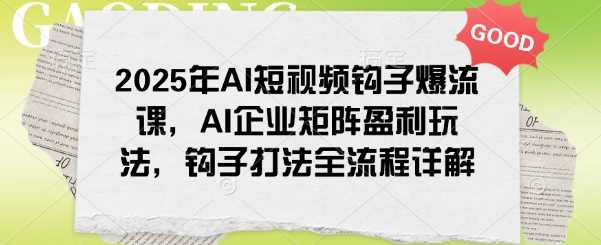 2025年AI短视频钩子爆流课，AI企业矩阵盈利玩法，钩子打法全流程详解-鑫梵淘