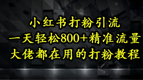 小红书打粉引流，一天轻松500+精准流量，大佬都在用的打粉教程-鑫梵淘