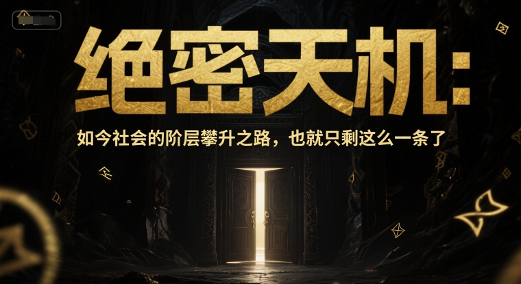 付费文章：绝密天机：如今社会的阶层攀升之路，也就只剩这么一条了-鑫梵淘