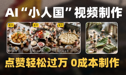 爆款1000W+播放微缩景观迷你小人国AI视频0成本制作全流程教学-鑫梵淘