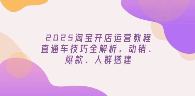 （14389期）2025淘宝开店运营教程更新，直通车技巧全解析，动销、爆款、人群搭建-鑫梵淘