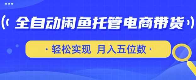 全自动闲鱼托管式电商带货，只需一部安卓手机和一个闲鱼号，轻松实现月入五位数【揭秘】-鑫梵淘