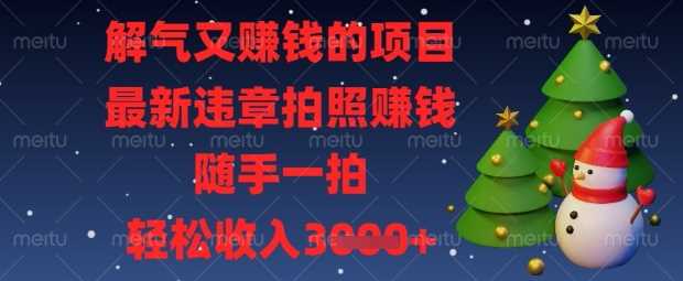解气又挣钱的项目，最新违章拍照挣钱，随手一拍，轻松收入数张【揭秘】-鑫梵淘