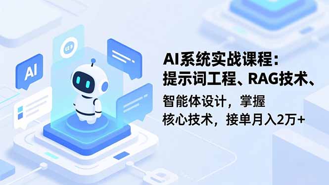 AI系统实战课程，提示词工程、RAG技术、智能体设计，掌握核心技术，接单月入2万+-鑫梵淘