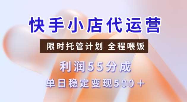 快手小店代运营3.0，模式新升级，收益55分，稳定单日5张【揭秘】-鑫梵淘