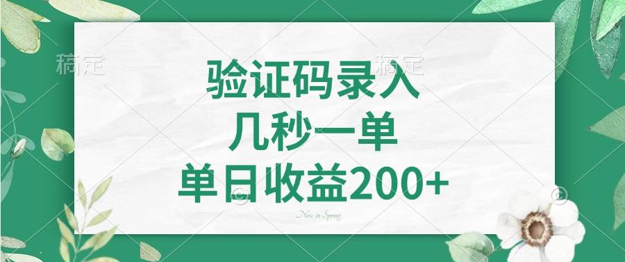 （14221期）验证码录入，几秒一单，单日收益200+-鑫梵淘