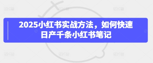 2025小红书实战方法，如何快速日产千条小红书笔记-鑫梵淘