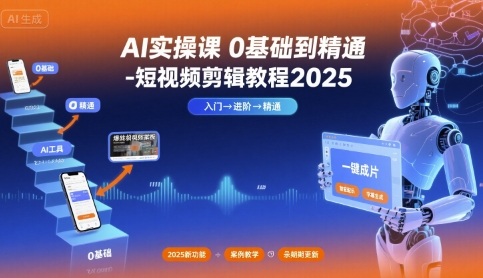 AI实操课0基础到精通-短视频剪辑教程2025-鑫梵淘